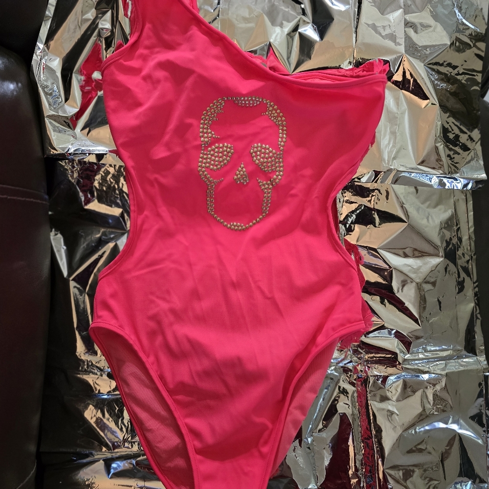 Zadig & Voltaire Vibrant Pink Skull Bodysuit